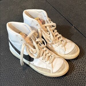 Nike White and Black High-Top Sneakers